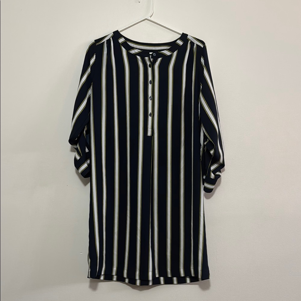 Striped Button-Up Tunic